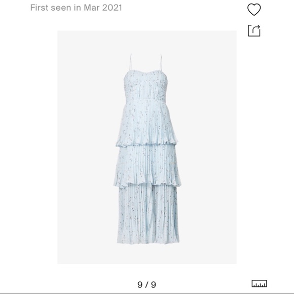 Metallic Floral Tiered Midi Dress by Self Portrait - Picture 9 of 9